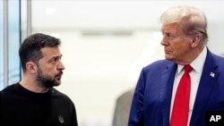 Cựu Tổng thống Donald Trump gặp Tổng thống Ukraine Volodymyr Zelenskyy tại Trump Tower ở New York ngày 27/9/2024.